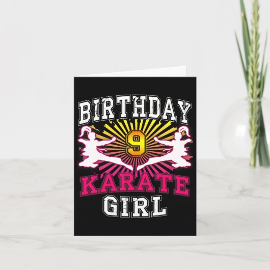 9歳の誕生日おめでとう - 空手女子 カード (正面)