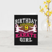 9歳の誕生日おめでとう - 空手女子 カード (黄色い花)