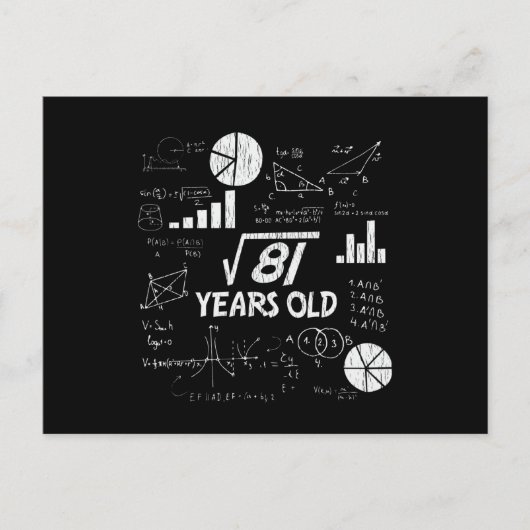 9歳の誕生日おめでとう 算数好きな子供へのギフト ポストカード (正面)