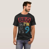 9歳の誕生日お兄さんお祝いパーティー家族サッカー Tシャツ (正面フル)