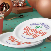 9歳の誕生日お祝い紙皿