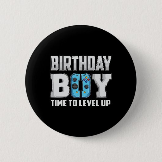 9歳の誕生日にゲームレベルアップ!少年ゲーマー 缶バッジ (正面)