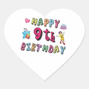 9歳の誕生日に9歳の子どもたちのB-day ハートシール