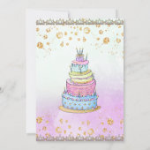 9歳の誕生日のお姫様カップケーキ風船 招待状 (裏面)