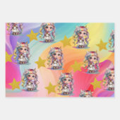 9歳の誕生日のユニコーンパーソナライズされたギフトラップ ラッピングペーパーシート (正面3)