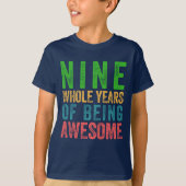 9歳の誕生日のワイシャツの男の子の女の子の子供のパーティー9 Tシャツ (正面)