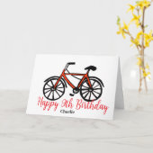 9歳の誕生日の赤い自転車 カード (黄色い花)