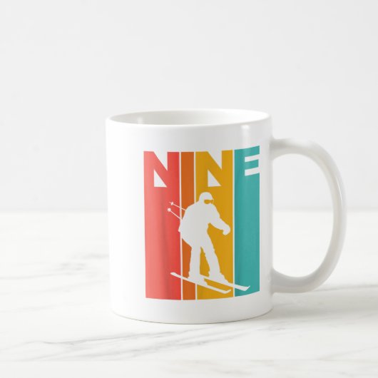 9歳の誕生日を祝うレトロスキー コーヒーマグカップ (右)