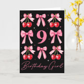 9歳の誕生日を祝う女の子 桜のクケッティボウ 9歳 カード (黄色い花)