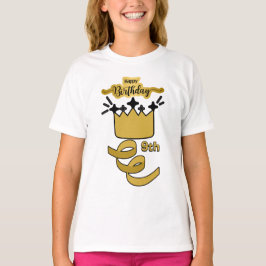 9歳の誕生日を祝う王冠デザイン Tシャツ