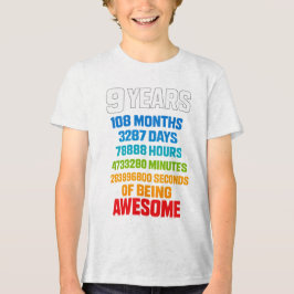 9歳の誕生日カウントダウンフォント トライブレンドＴシャツ