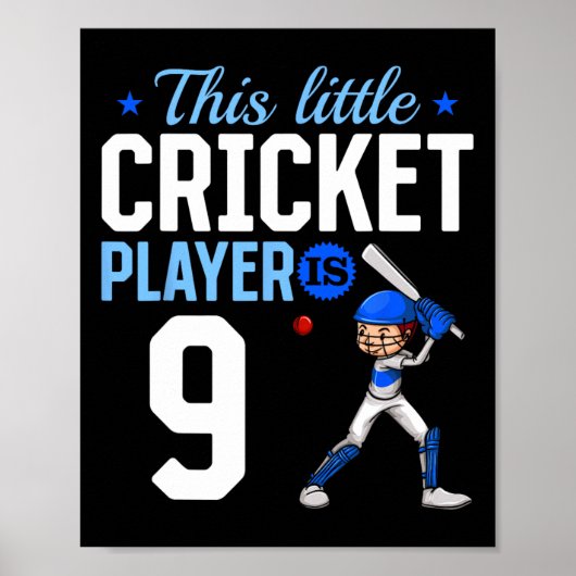 9歳の誕生日クリケット選手 ポスター (正面)