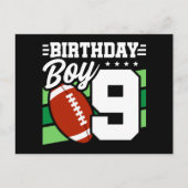 9歳の誕生日サッカーお祝いテーマ 9歳の男の子 ポストカード (正面)