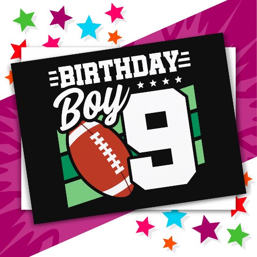 9歳の誕生日サッカーお祝いテーマ 9歳の男の子 ポストカード