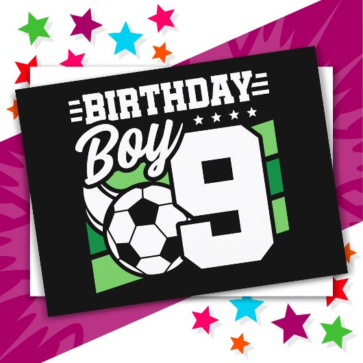 9歳の誕生日サッカー パーティー サッカー少年 9歳の誕生日 ポストカード