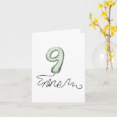 9歳の誕生日バルーンカード カード (黄色い花)