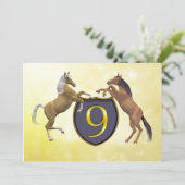 9歳の誕生日パーティーで馬を飼育 招待状 (スタンド正面)