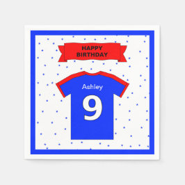 9歳の誕生日パーティーの女の子と男の子の名前を追加 スタンダードカクテルナプキン