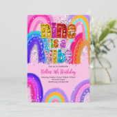 9歳の誕生日パーティーの招待状 Nine is a Vibe 招待状 (スタンド正面)