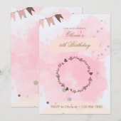 9歳の誕生日パーティー招待状 招待状 (正面/裏面)