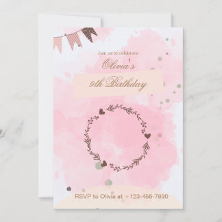 9歳の誕生日パーティー招待状 招待状