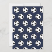 9歳の誕生日パーティー サッカー 青い少年 スポーツ 招待状 (裏面)