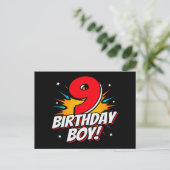 9歳の誕生日ヒーロー少年 9歳の誕生日 ポストカード (スタンド正面)