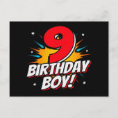9歳の誕生日ヒーロー少年 9歳の誕生日 ポストカード (正面)
