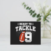 9歳の誕生日フットボールパーティーキッズ 9歳の誕生日 ポストカード (スタンド正面)