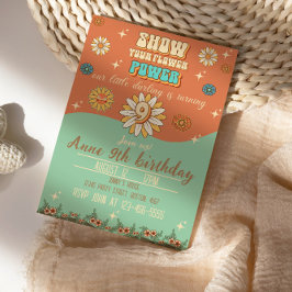 9歳の誕生日ボヘミアングルーヴィースタイルレトロ 招待状