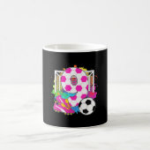 9歳の誕生日少女 サッカーの9歳の誕生日 コーヒーマグカップ (中央)