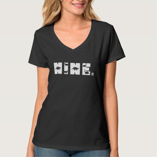 9歳の誕生日少年の恐竜レックスディノ9th Bda Tシャツ (正面)