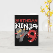 9歳の誕生日忍者空手キッズ9歳の誕生日 カード (黄色い花)