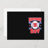 9歳の誕生日野球ビッグナンバー9 9歳 ポストカード (正面/裏面)