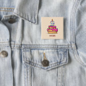 9歳の誕生日 お誕生日おめでとう 9歳 スイートピンクケーキ 缶バッジ (インサイチュ)
