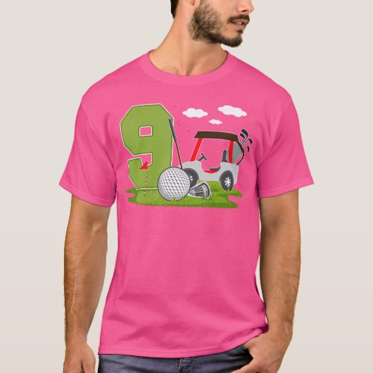 9歳の誕生日 ゴルフ Tシャツ (正面)