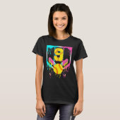 9歳の誕生日 ソフトボール ホームベース したたるアイスクリーム 9歳 Tシャツ (正面フル)