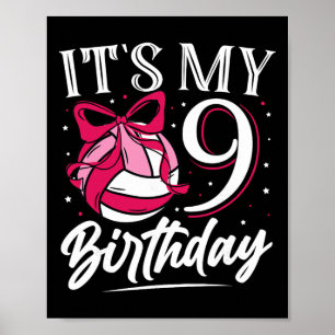 9歳の誕生日 バレーボール女子 誕生日パーティー ポスター
