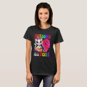 9歳の誕生日 女の子 パーティー 可愛い猫 9歳 すごい Tシャツ (正面フル)