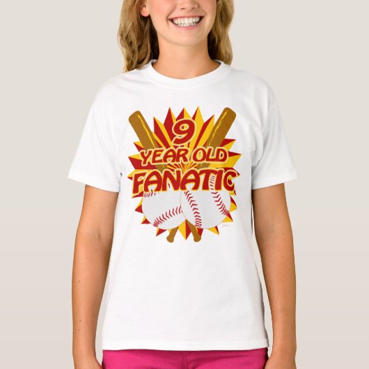 9歳の野球ファン Tシャツ (正面)