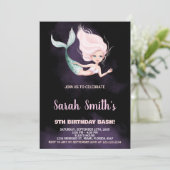 9歳の金髪人魚の誕生日招待状 招待状 (スタンド正面)