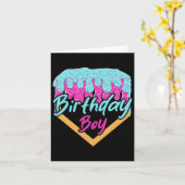 9歳アイスクリームドリップ9th誕生日ボーイヌ カード (黄色い花)