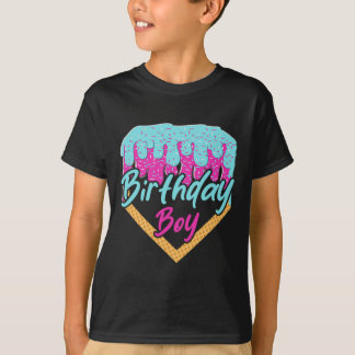 9歳アイスクリームドリップ9th誕生日ボーイヌ tシャツ