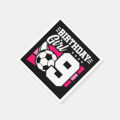 9歳サッカーサッカーパーティー第9誕生日女子 スタンダードカクテルナプキン (角)
