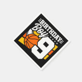 9歳バスケットボールパーティーテーマ9th誕生日ボーイ スタンダードカクテルナプキン (角)