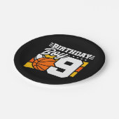 9歳バスケットボールパーティーテーマ9th誕生日ボーイ ペーパープレート (アングル)