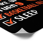 9歳バスケットボール誕生日パーティー9th男の子Day ポスター (角)