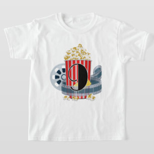 9歳ユニセックスの誕生日ポップコーン映画 Tシャツ