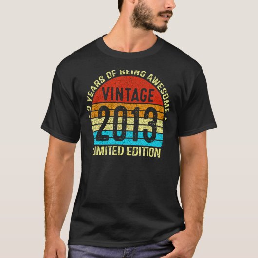 9歳ヴィンテージ2013年9誕生日 Tシャツ (正面)