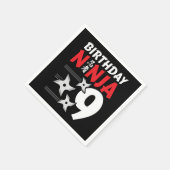 9歳忍者パーティースターキッズ9誕生日 スタンダードカクテルナプキン (角)